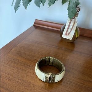 Vintage Brass Bone Bangle Bracelet